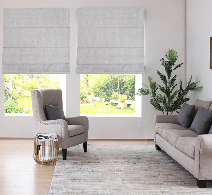 Cotton Linen Fabric Window Blind Roman Shades for Windows