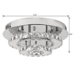 size of 2-Tier Luxury Crystal LED Ceiling Light