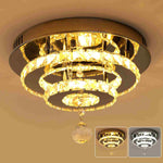 warm white of raindrop 2-Tier Luxury Crystal LED Ceiling Light