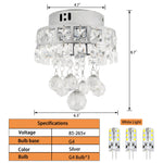 size of 3-Light Raindrop Crystal Ceiling Light