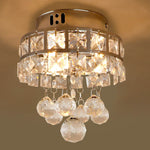 warm white of 3-Light Raindrop Crystal Ceiling Light