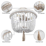 Features of 3-Light Wood Beaded Chandelier