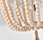 Detail of 3-Light Wood Beaded Chandelier