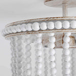 White Bead of 3-Light Wood Beaded Chandelier