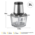 glass bowl of 3L Kitchen Electric Meat Grinder