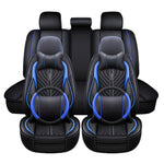 blue Deluxe PU Leather Seat Cover for 5-Seats Car