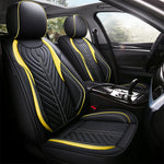 yellow front Deluxe PU Leather Seat Cover for 5-Seats Car