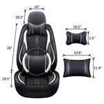 size of Deluxe PU Leather Seat Cover for 5-Seats Car