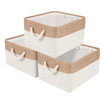 Fabric Foldable Storage Basket, 3pcs white