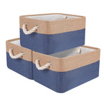 Fabric Foldable Storage Basket, 3pcs blue