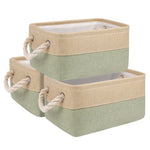 Fabric Foldable Storage Basket, 3pcs green