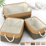 Fabric Foldable Storage Basket, 3pcs