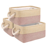 Fabric Foldable Storage Basket, 3pcs pink