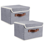 Collapsible Fabric Cube Storage Bins, 2 Pcs Large - BCBMALL