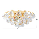 LED Crystal Ceiling Light gold size